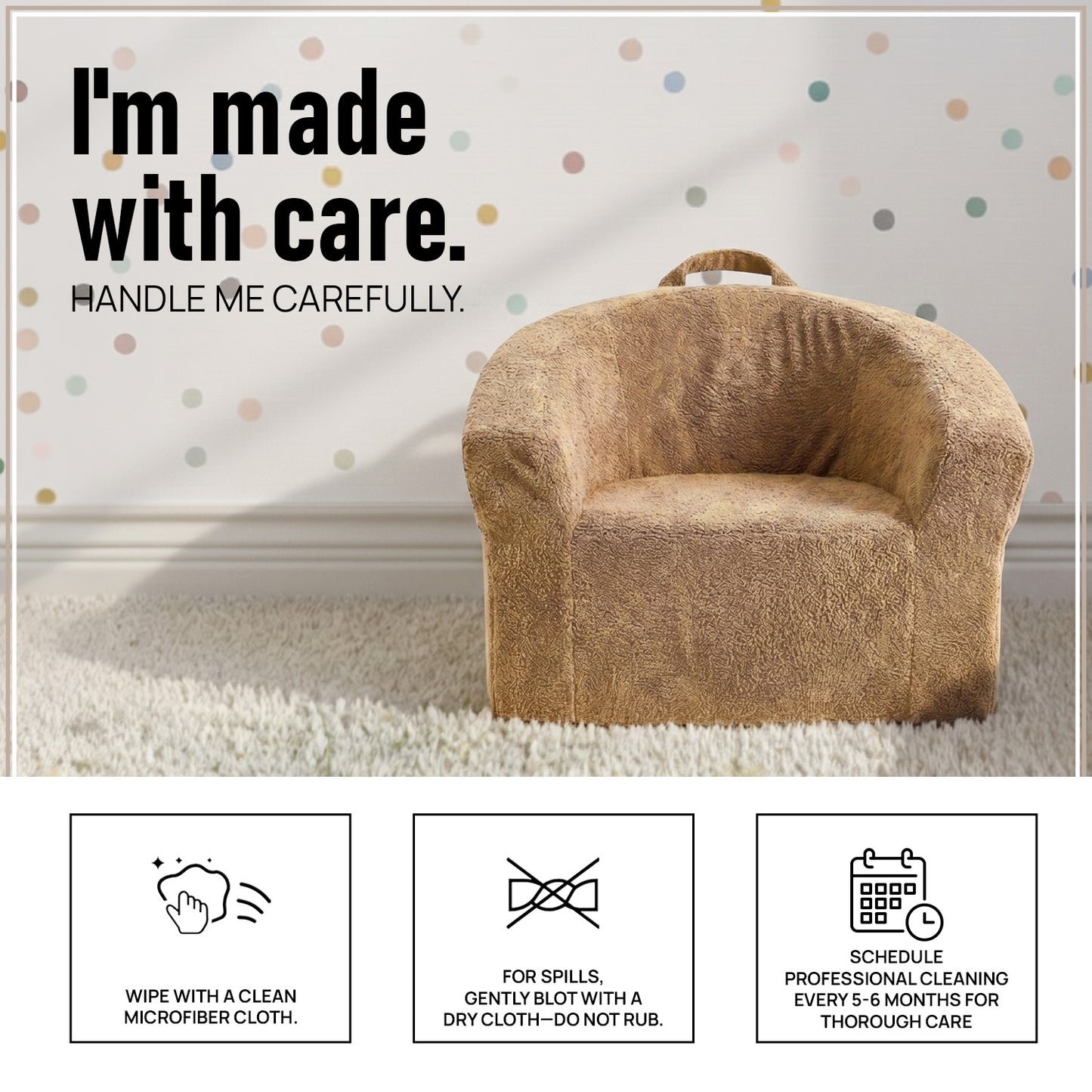 Sage Green Textured Organic Cotton Kids Lounge Chair | Nestroots
