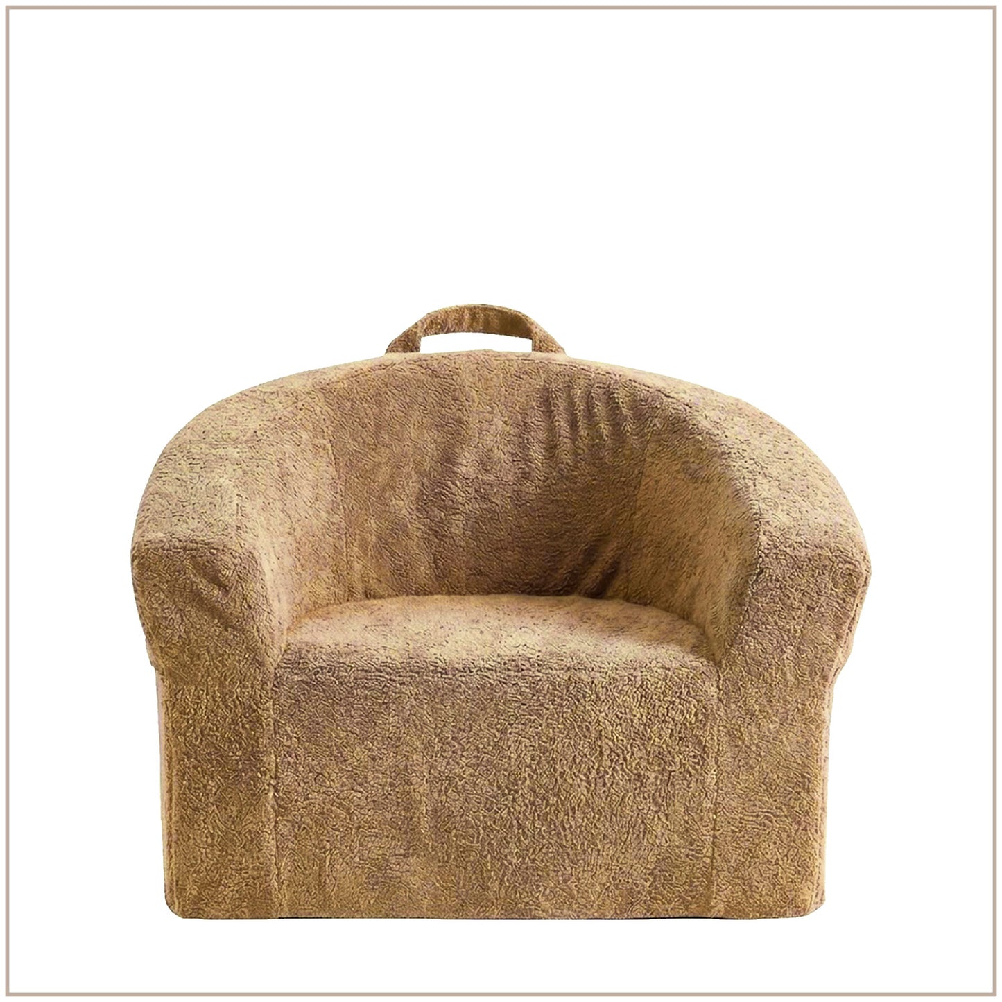 Sage Green Textured Organic Cotton Kids Lounge Chair | Nestroots