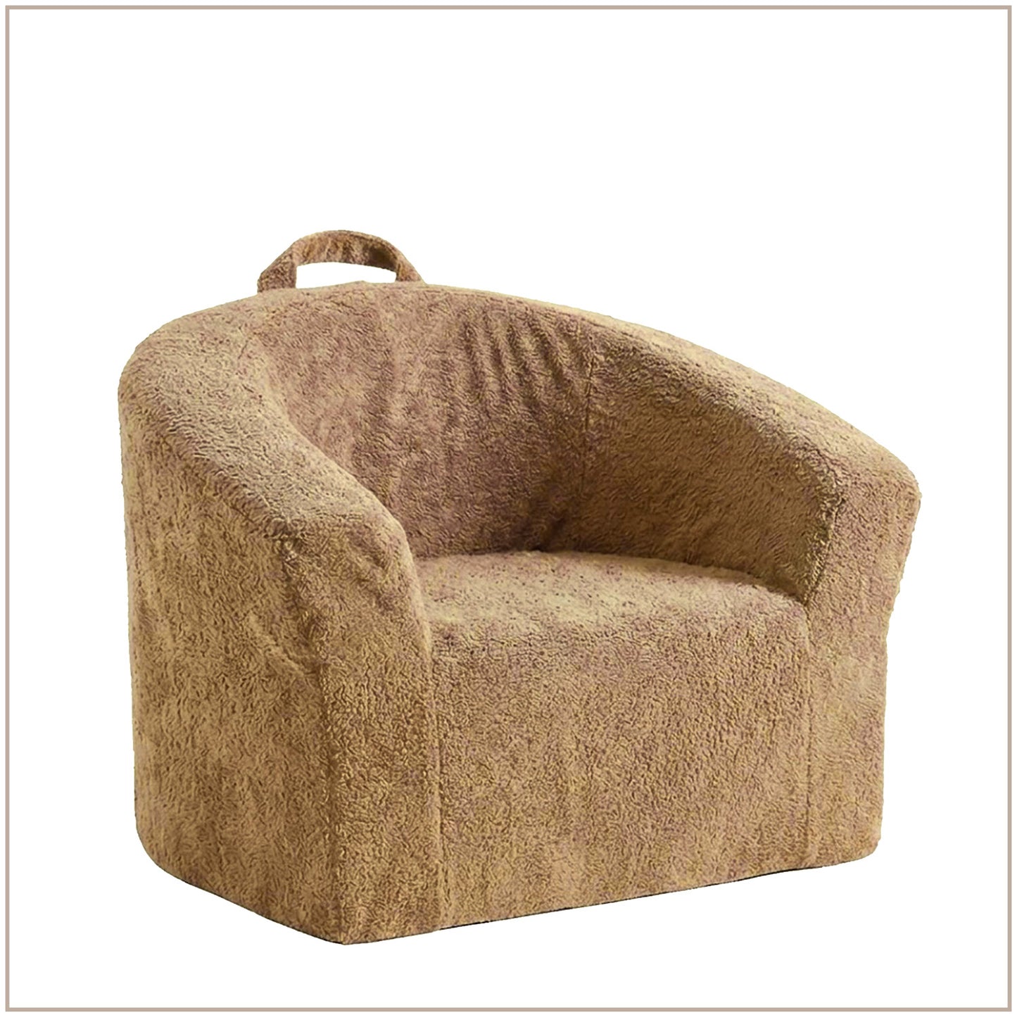 Sage Green Textured Organic Cotton Kids Lounge Chair | Nestroots