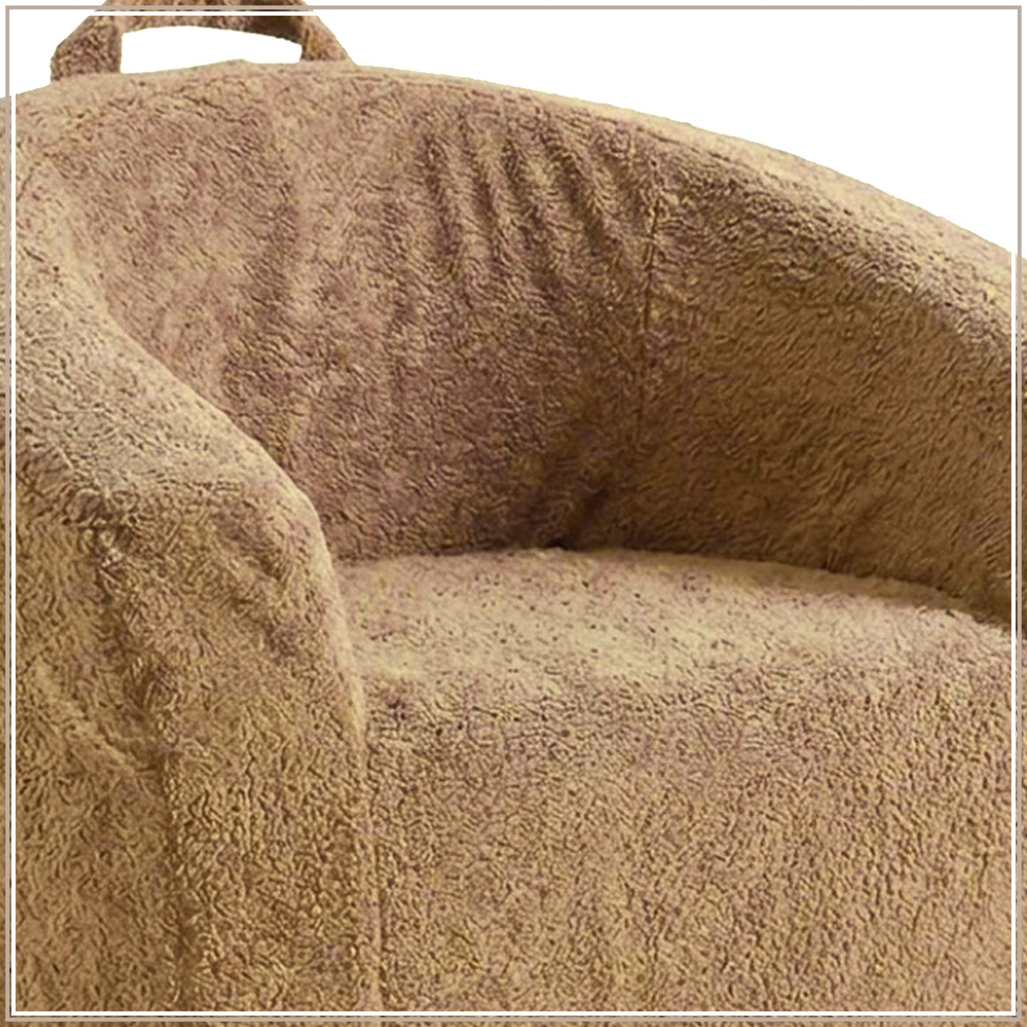 Sage Green Textured Organic Cotton Kids Lounge Chair | Nestroots