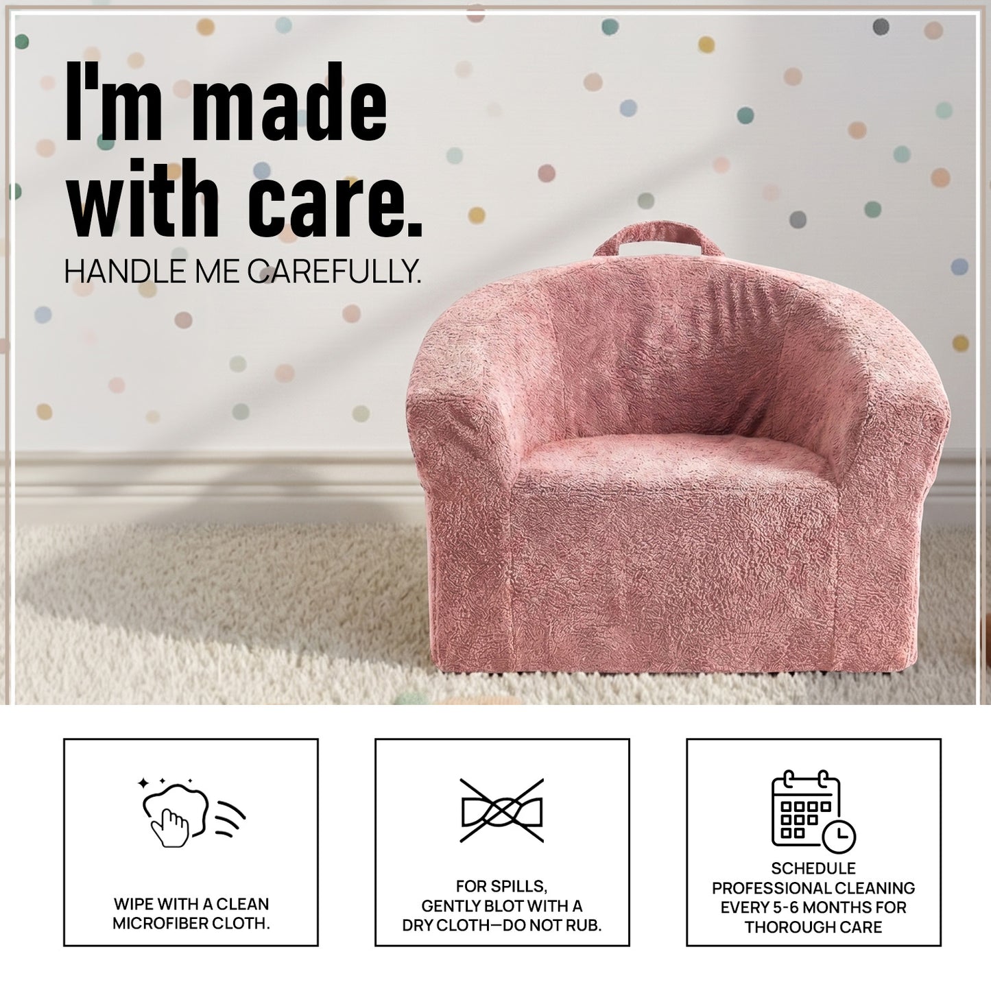 Coral Peach Textured Organic Cotton Kids Lounge Chair | Nestroots