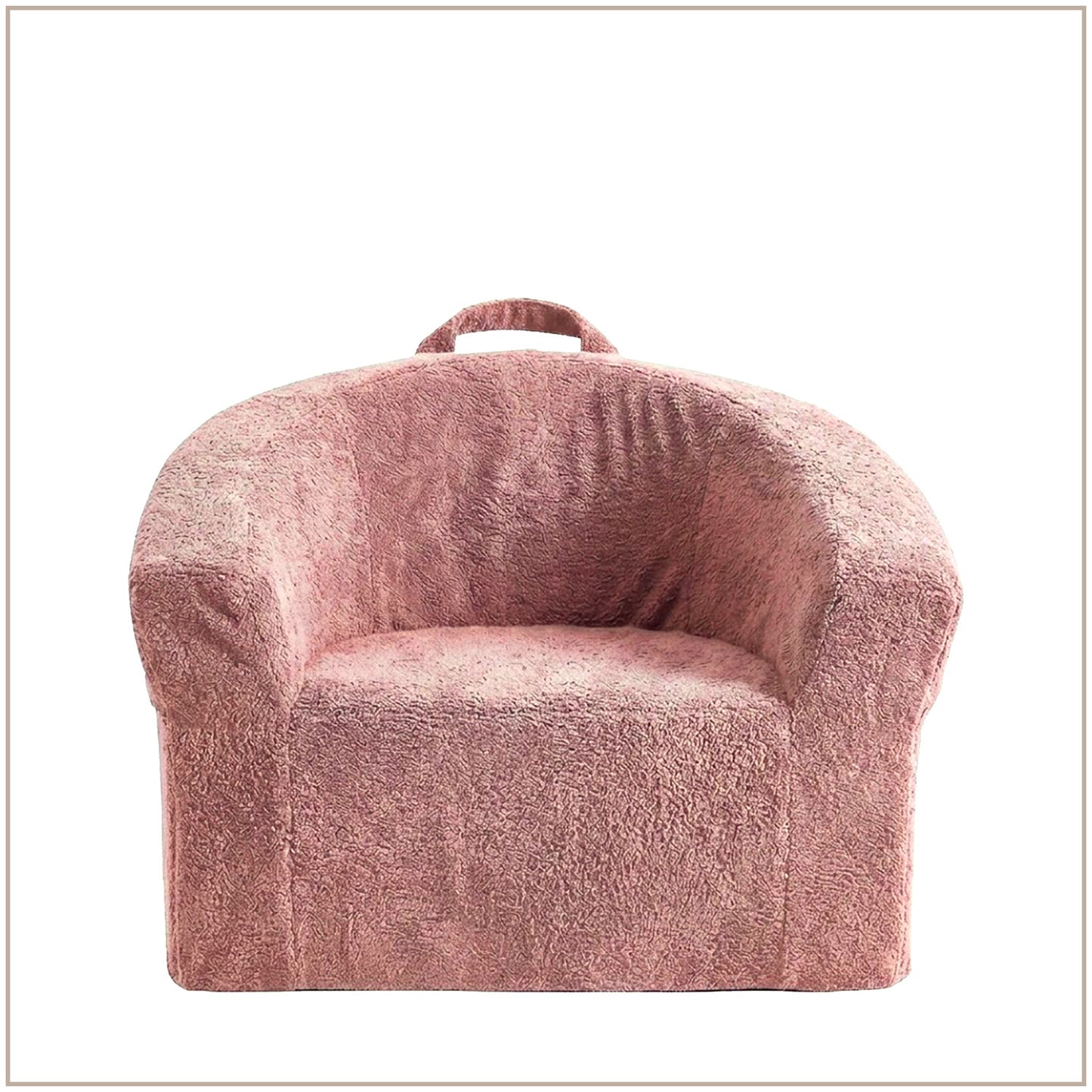 Coral Peach Textured Organic Cotton Kids Lounge Chair | Nestroots