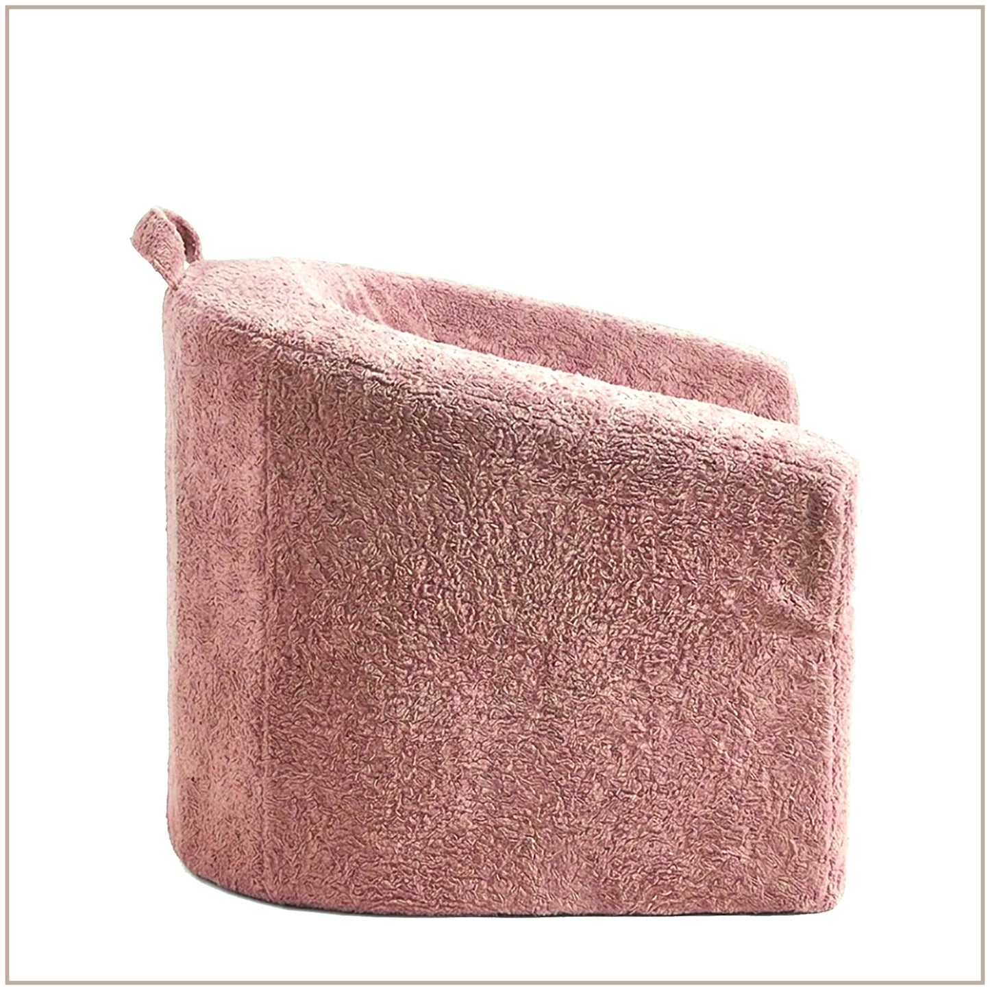 Coral Peach Textured Organic Cotton Kids Lounge Chair | Nestroots