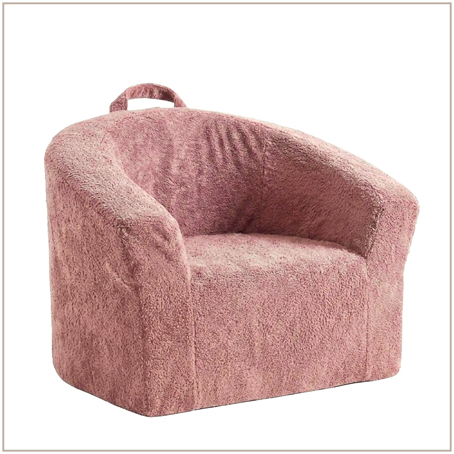 Coral Peach Textured Organic Cotton Kids Lounge Chair | Nestroots