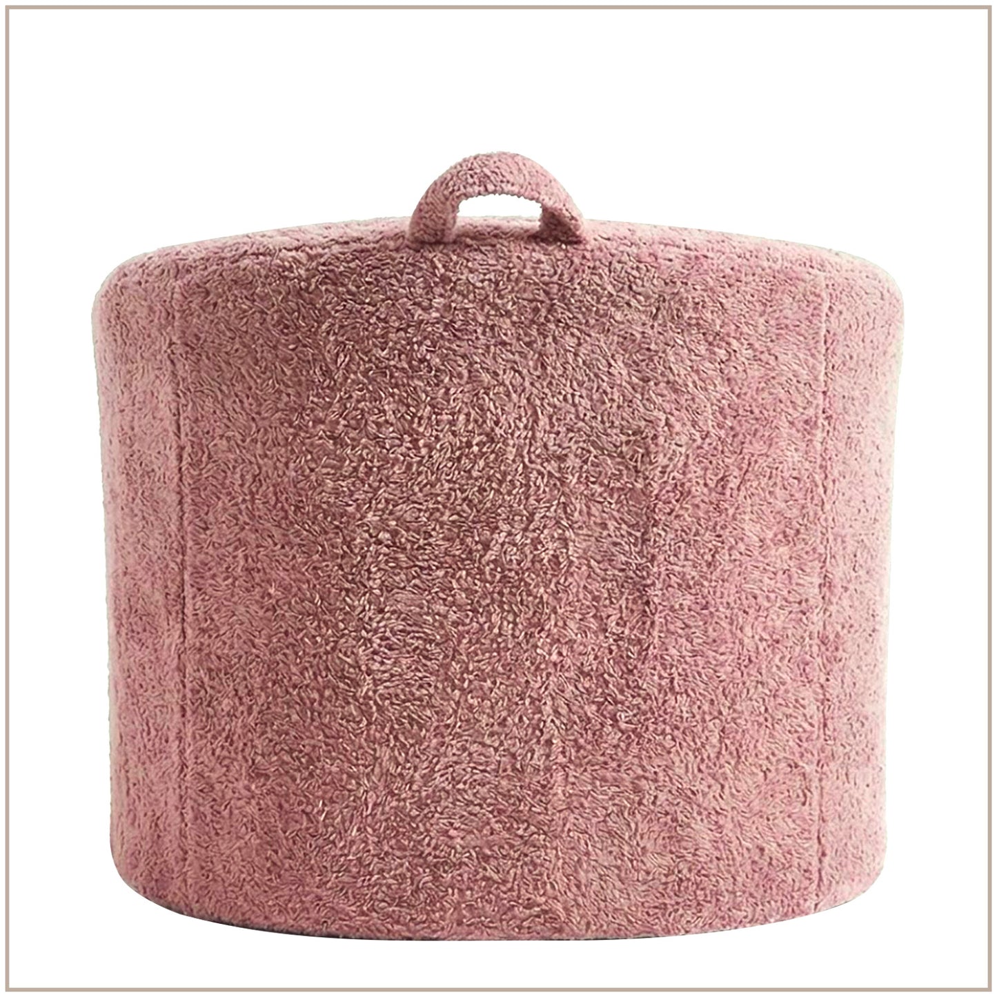 Coral Peach Textured Organic Cotton Kids Lounge Chair | Nestroots