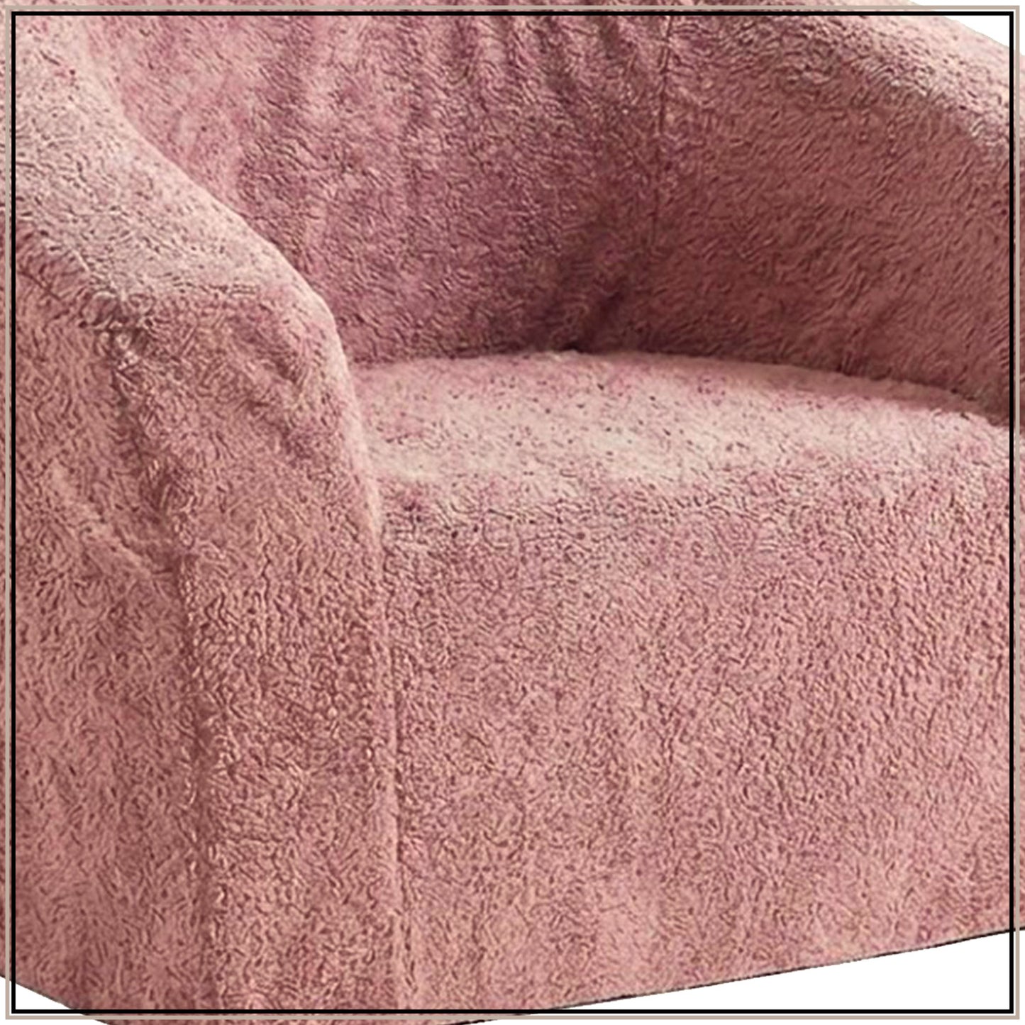 Coral Peach Textured Organic Cotton Kids Lounge Chair | Nestroots
