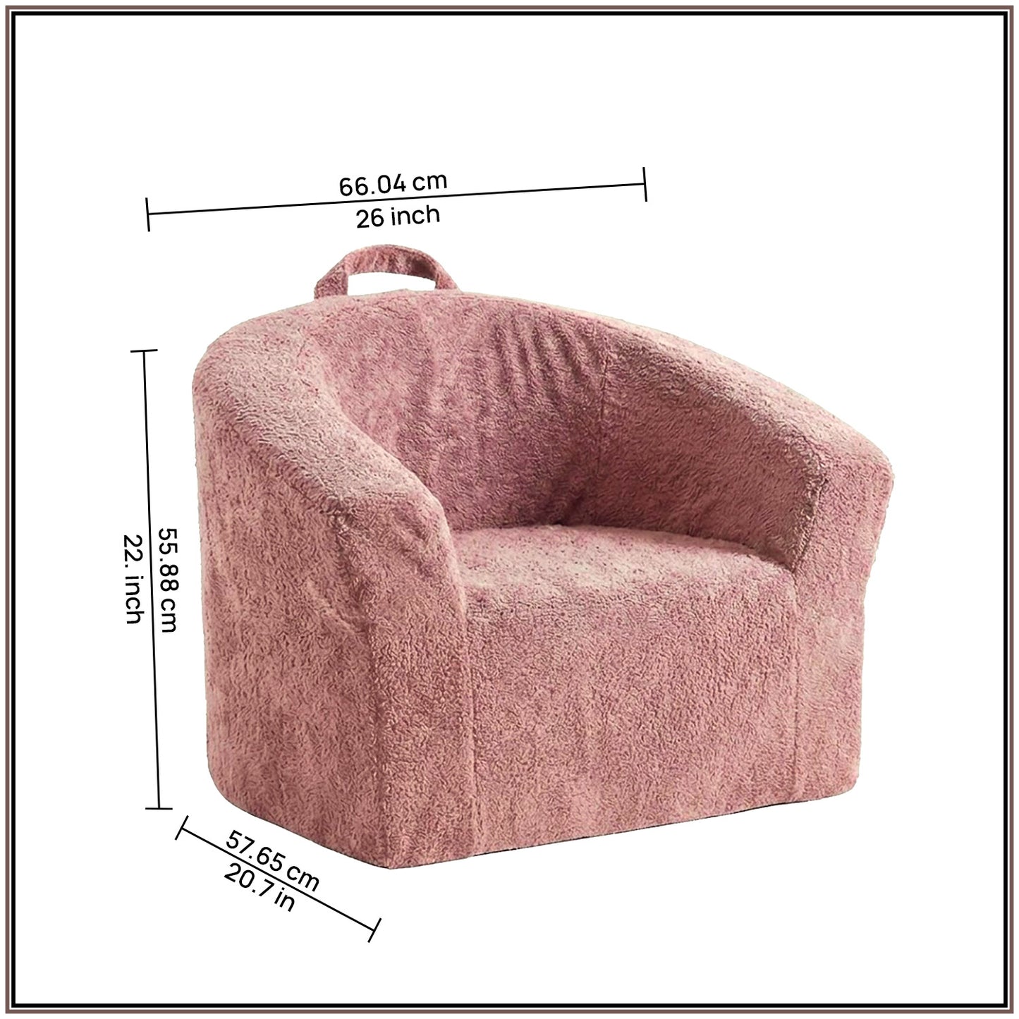 Coral Peach Textured Organic Cotton Kids Lounge Chair | Nestroots