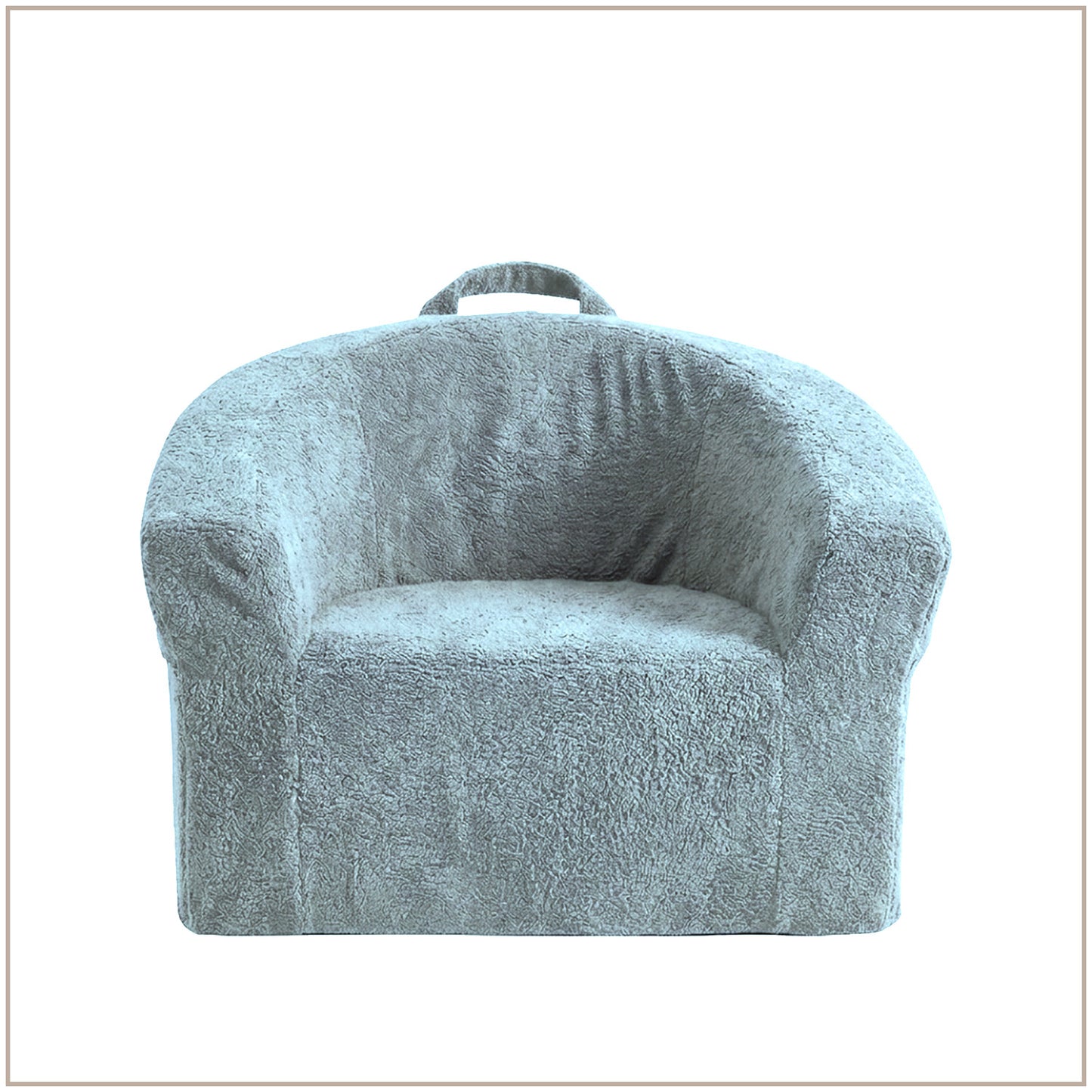 Mist Grey Textured Organic Cotton Kids Lounge Chair | Nestroots