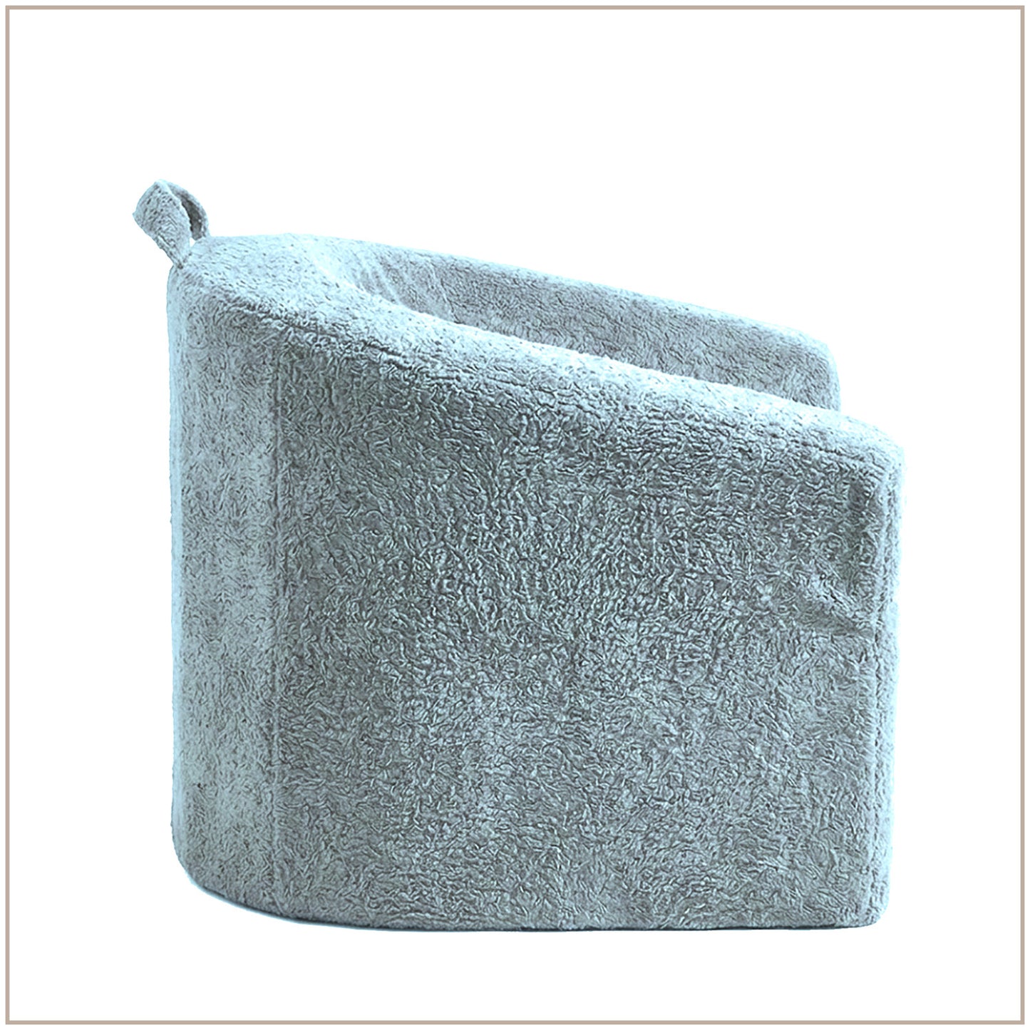 Mist Grey Textured Organic Cotton Kids Lounge Chair | Nestroots