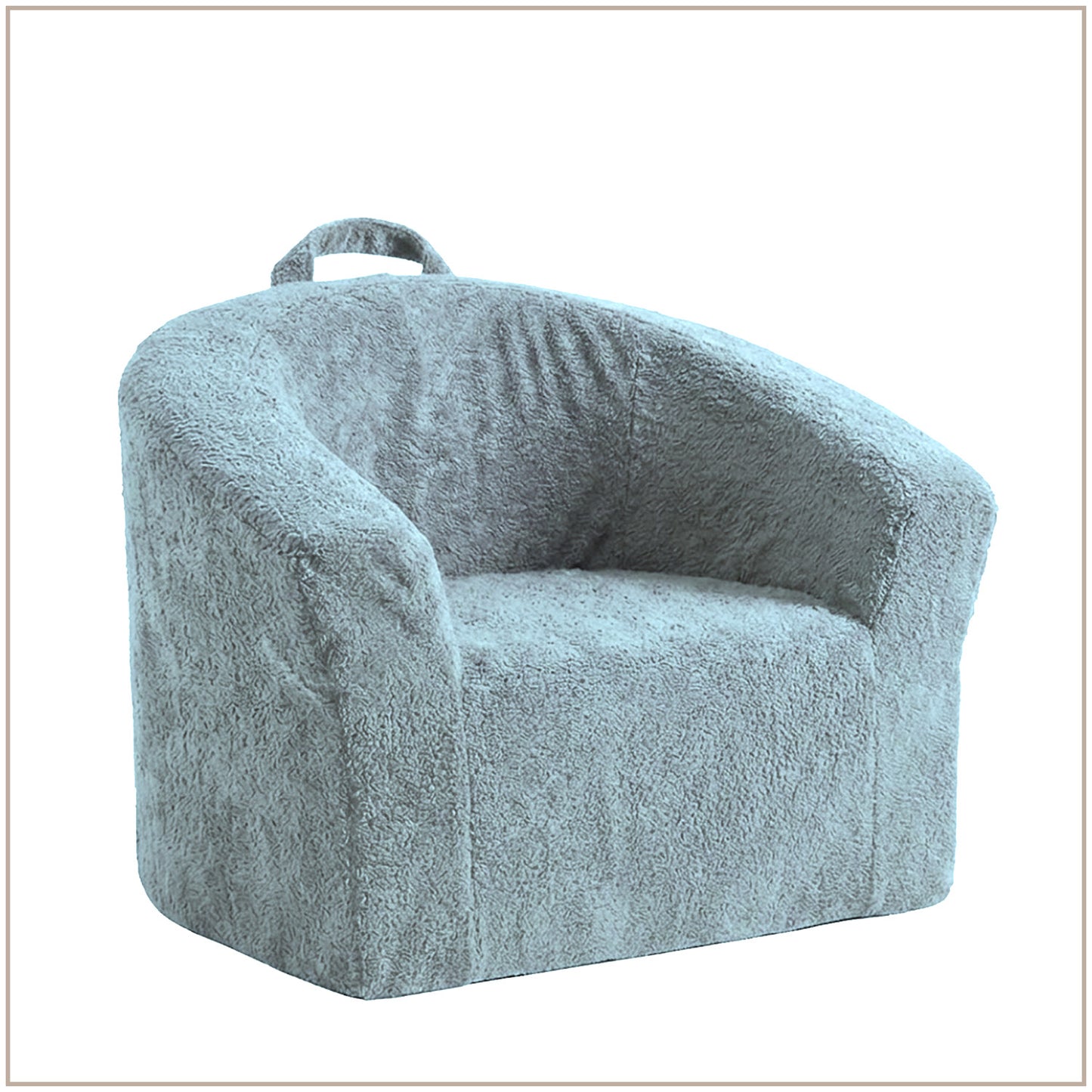Mist Grey Textured Organic Cotton Kids Lounge Chair | Nestroots