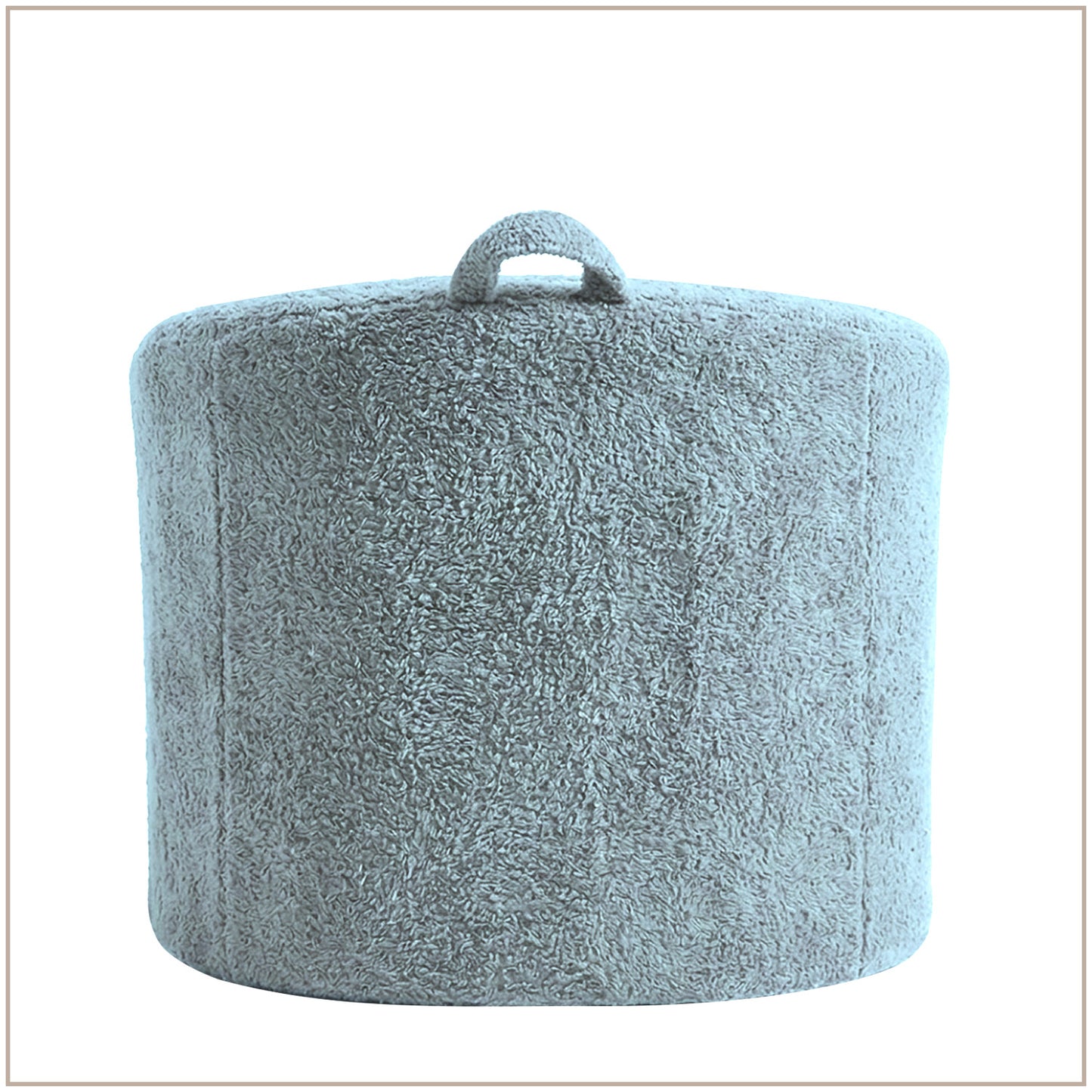 Mist Grey Textured Organic Cotton Kids Lounge Chair | Nestroots