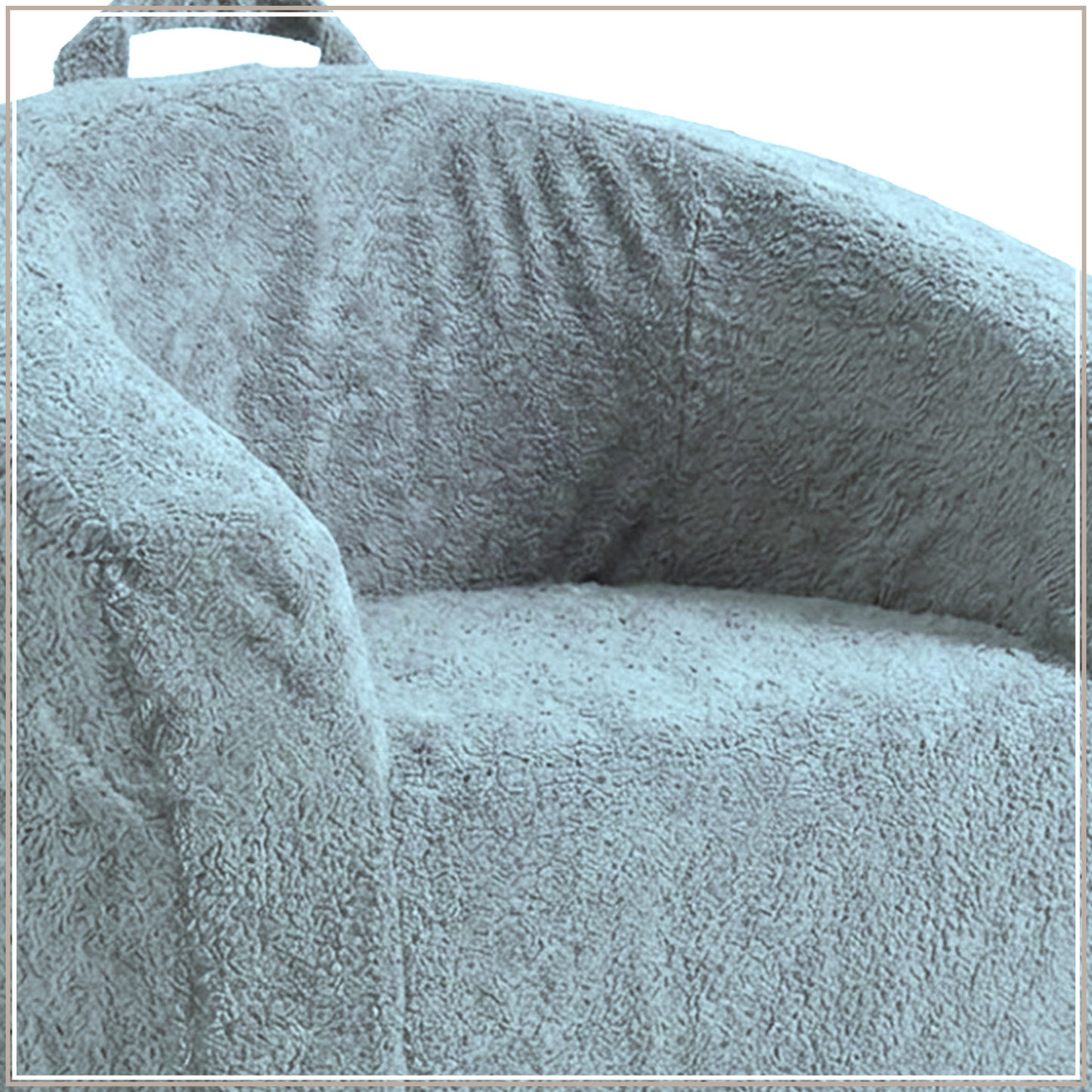 Mist Grey Textured Organic Cotton Kids Lounge Chair | Nestroots
