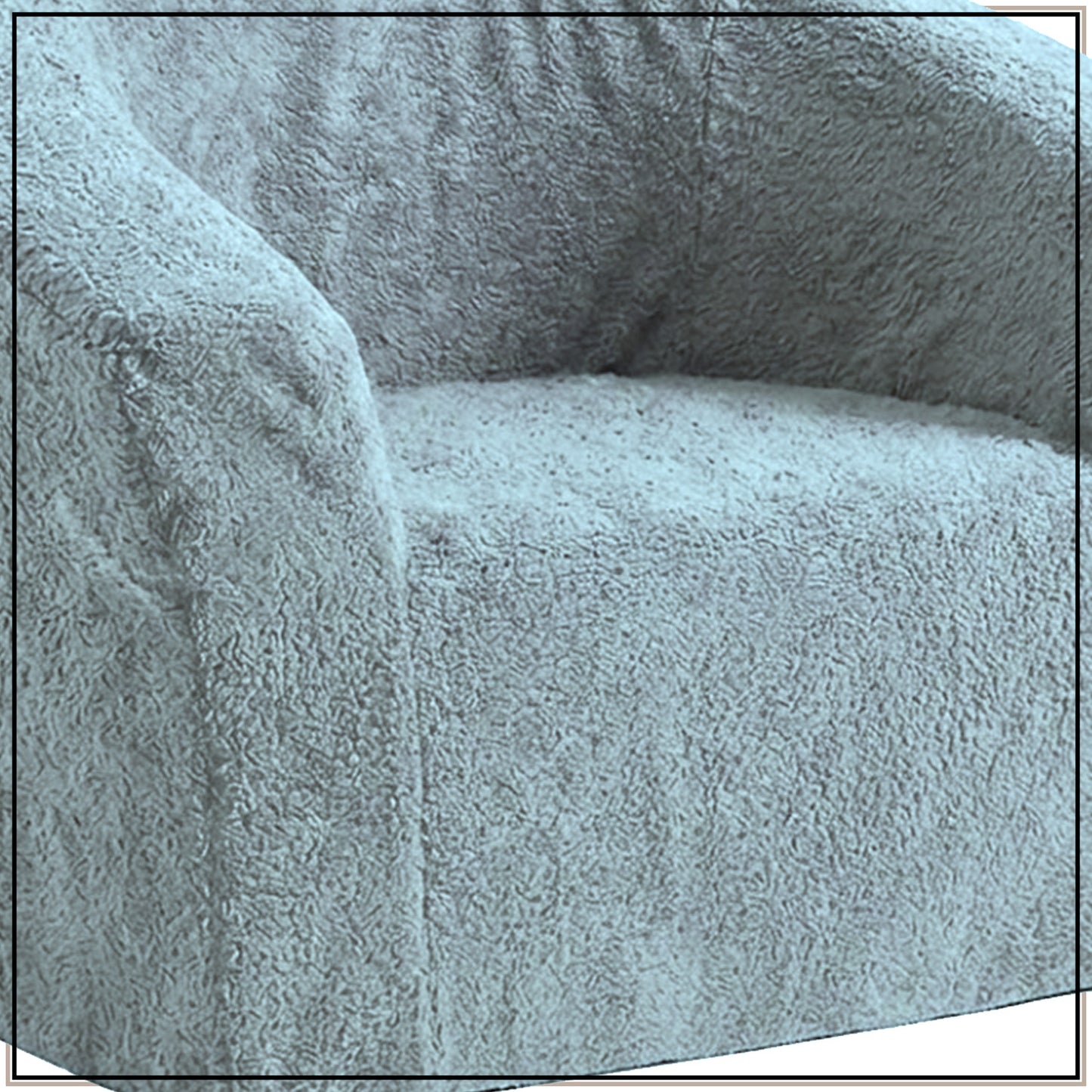 Mist Grey Textured Organic Cotton Kids Lounge Chair | Nestroots