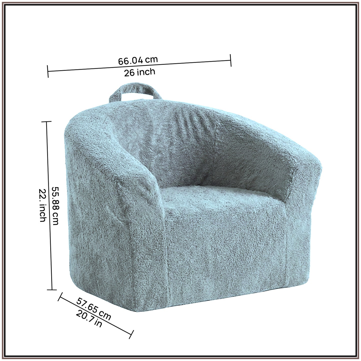 Mist Grey Textured Organic Cotton Kids Lounge Chair | Nestroots
