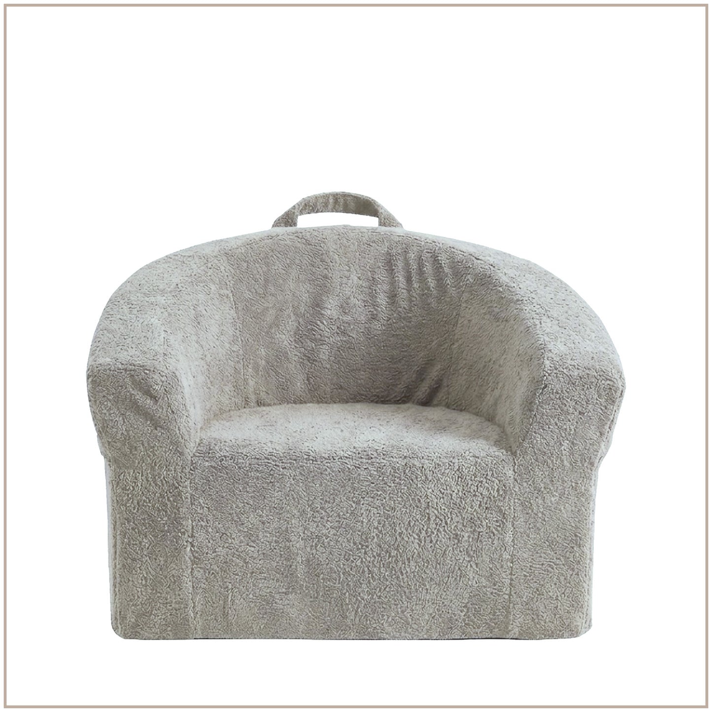 Ivory Teddy Plush Mangolian Faux Fur Kids Lounge Chair | Nestroots