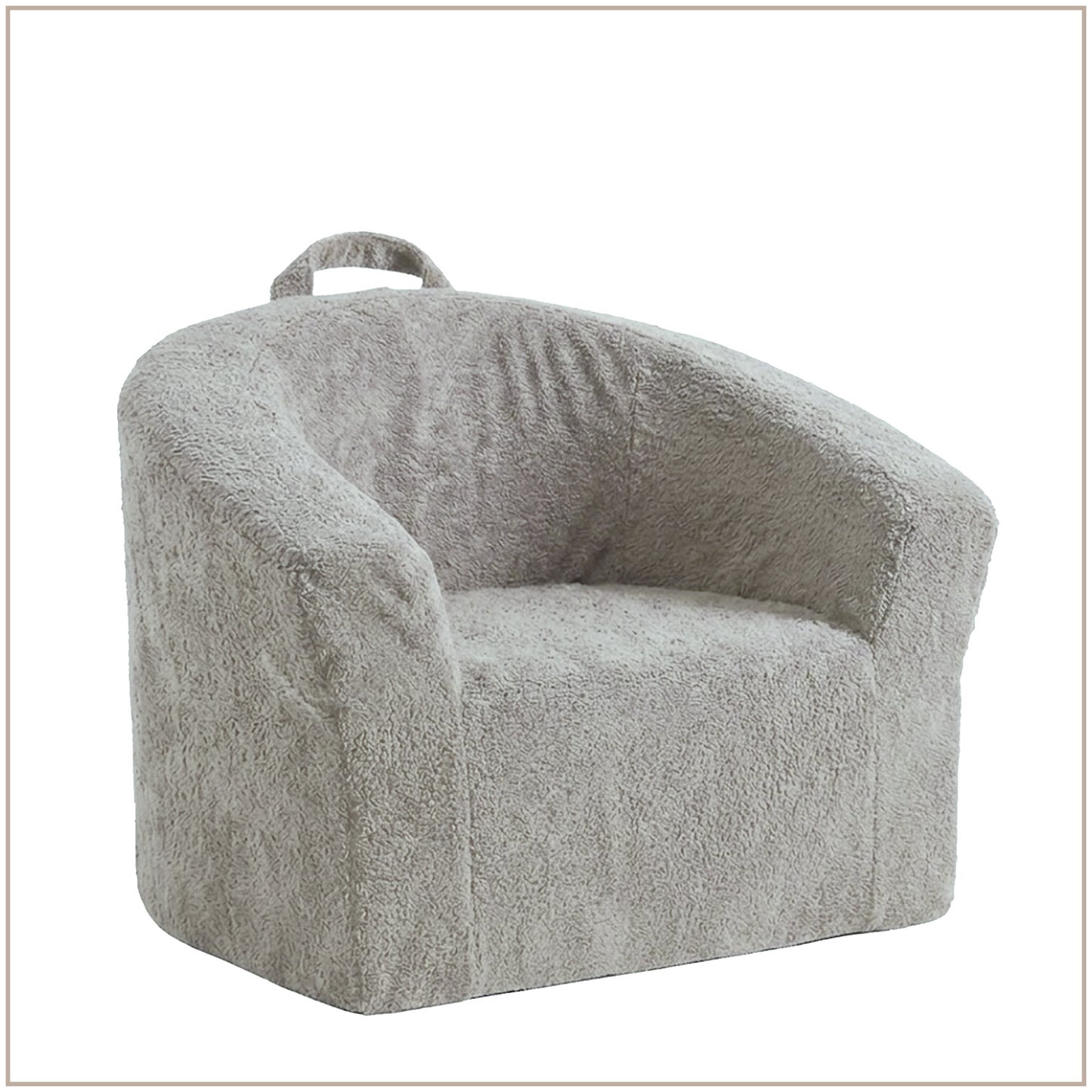 Ivory Teddy Plush Mangolian Faux Fur Kids Lounge Chair | Nestroots
