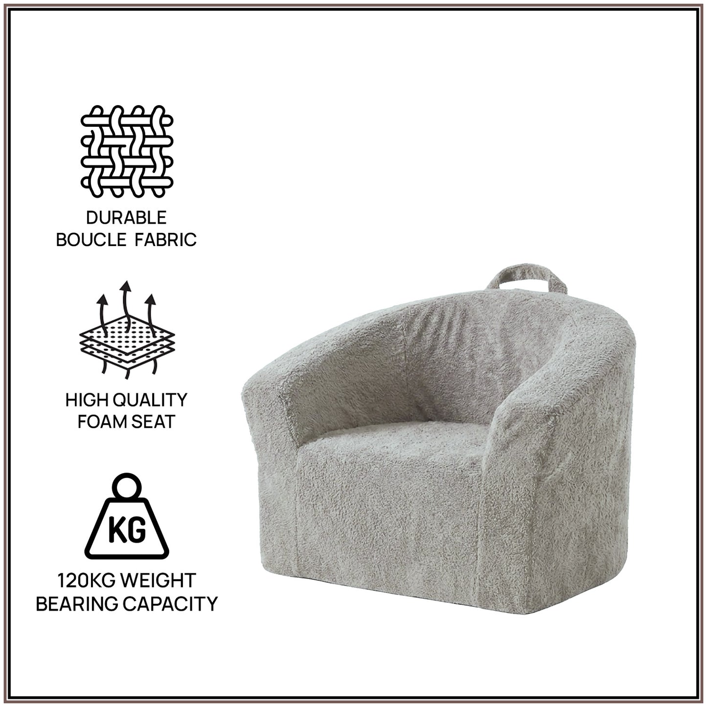 Ivory Teddy Plush Mangolian Faux Fur Kids Lounge Chair | Nestroots