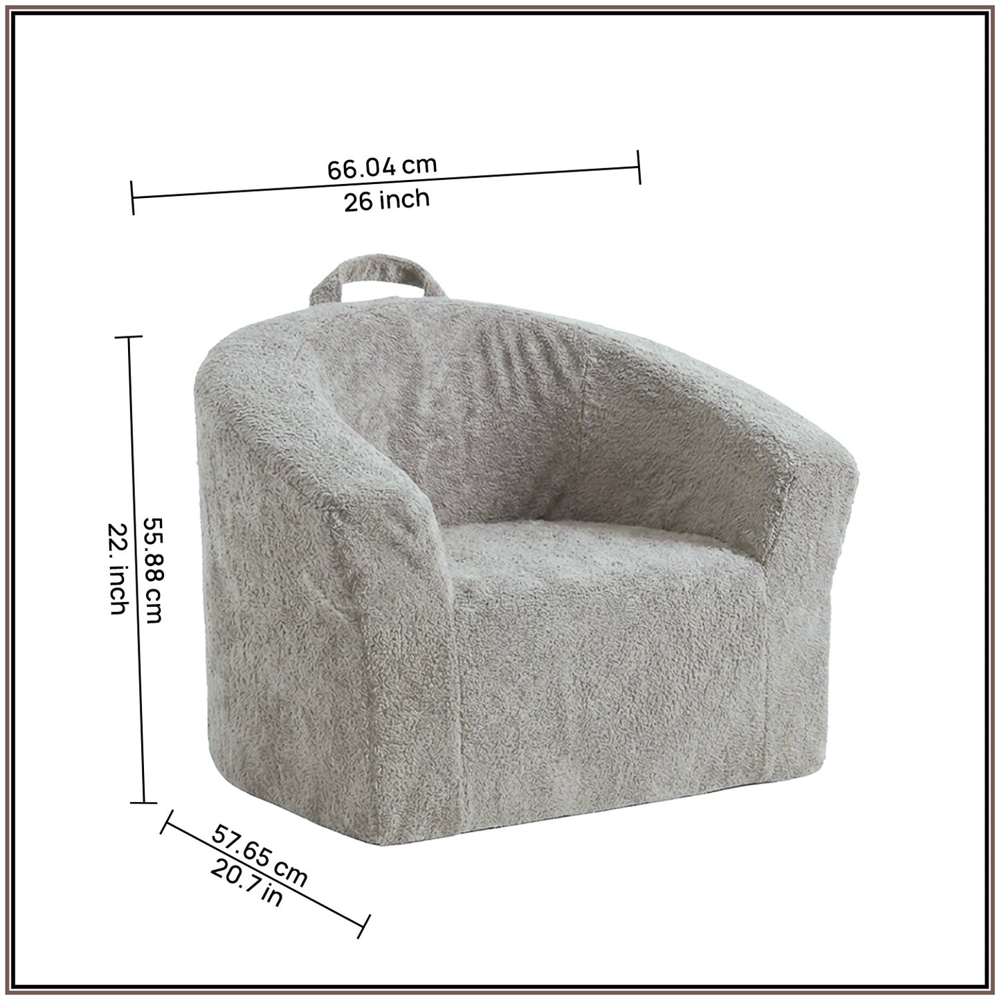 Ivory Teddy Plush Mangolian Faux Fur Kids Lounge Chair | Nestroots