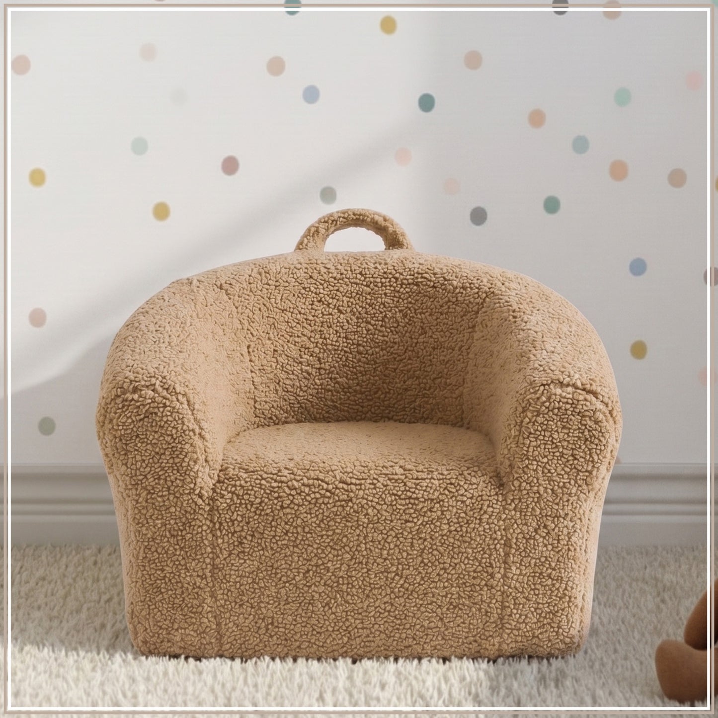 Caramel Teddy Mangolian Faux Fur Kids Sofa Chair | Nestroots