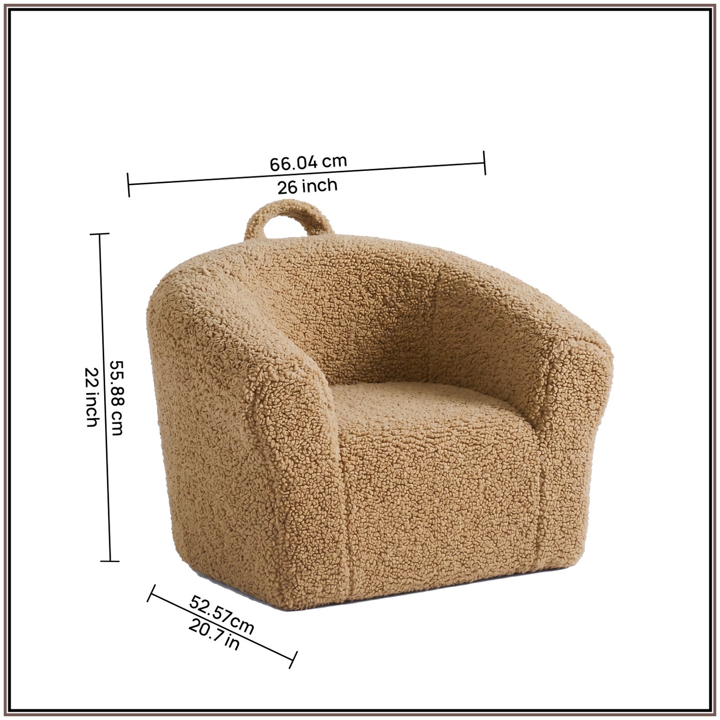 Caramel Teddy Mangolian Faux Fur Kids Sofa Chair | Nestroots