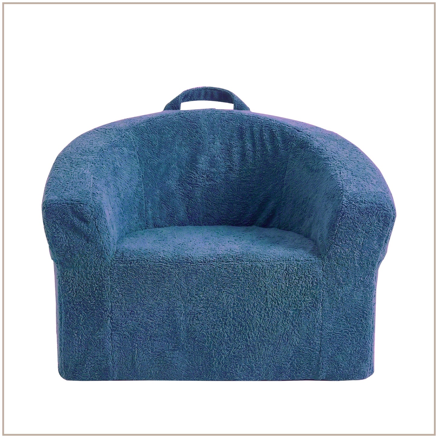 Aiden Navy Blue Puffy Organic Cotton Kids Lounge Chair | Nestroots