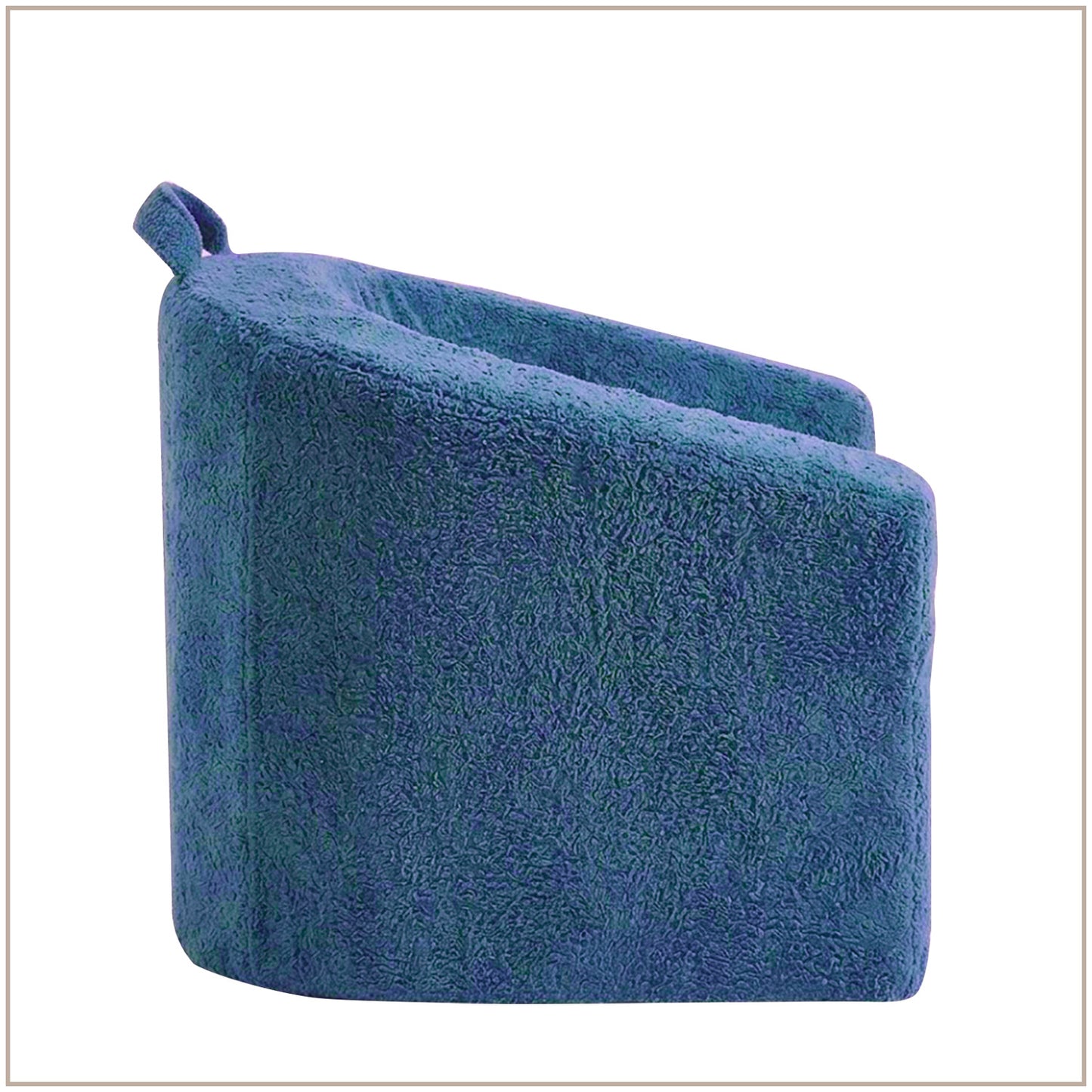 Aiden Navy Blue Puffy Organic Cotton Kids Lounge Chair | Nestroots