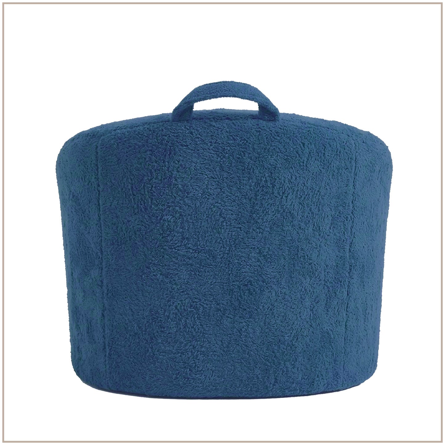 Aiden Navy Blue Puffy Organic Cotton Kids Lounge Chair | Nestroots