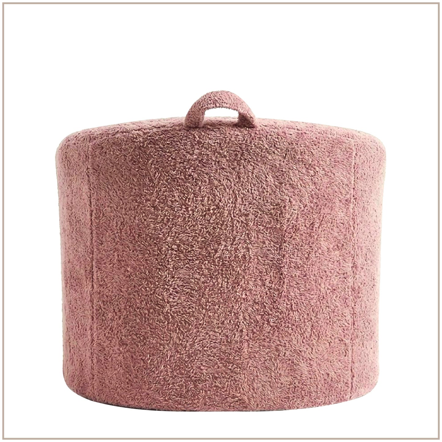 Chloe Soft Pink Puffy Organic Cotton Kids Lounge Chair | Nestroots