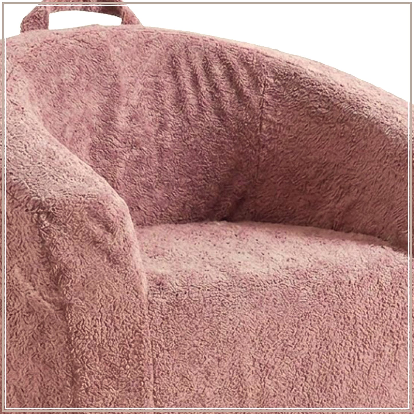 Chloe Soft Pink Puffy Organic Cotton Kids Lounge Chair | Nestroots