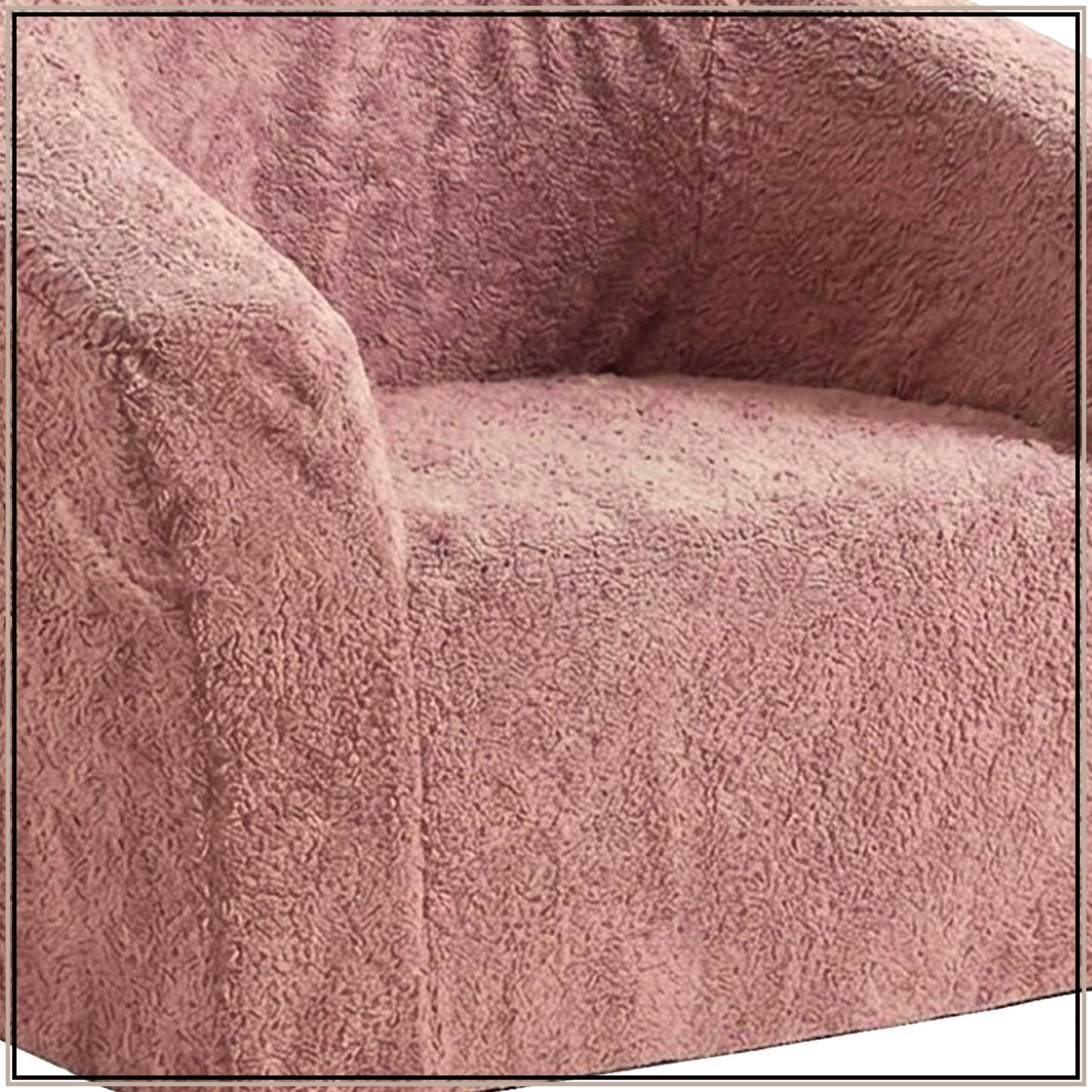 Chloe Soft Pink Puffy Organic Cotton Kids Lounge Chair | Nestroots