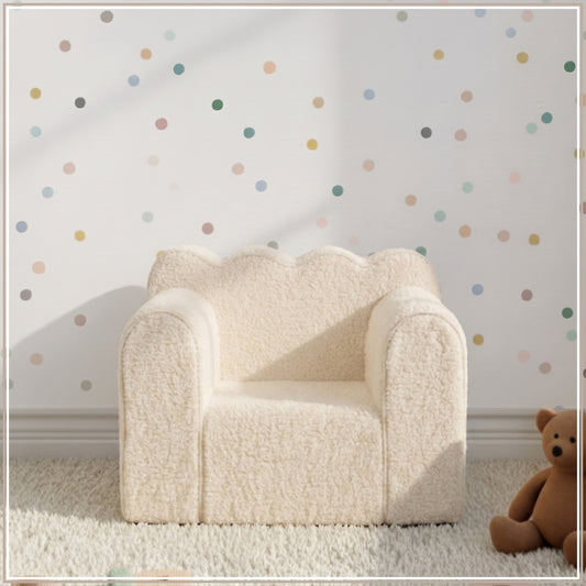 Cream Arch Cloud Sherpa Kids Sofa Chair | Nestroots