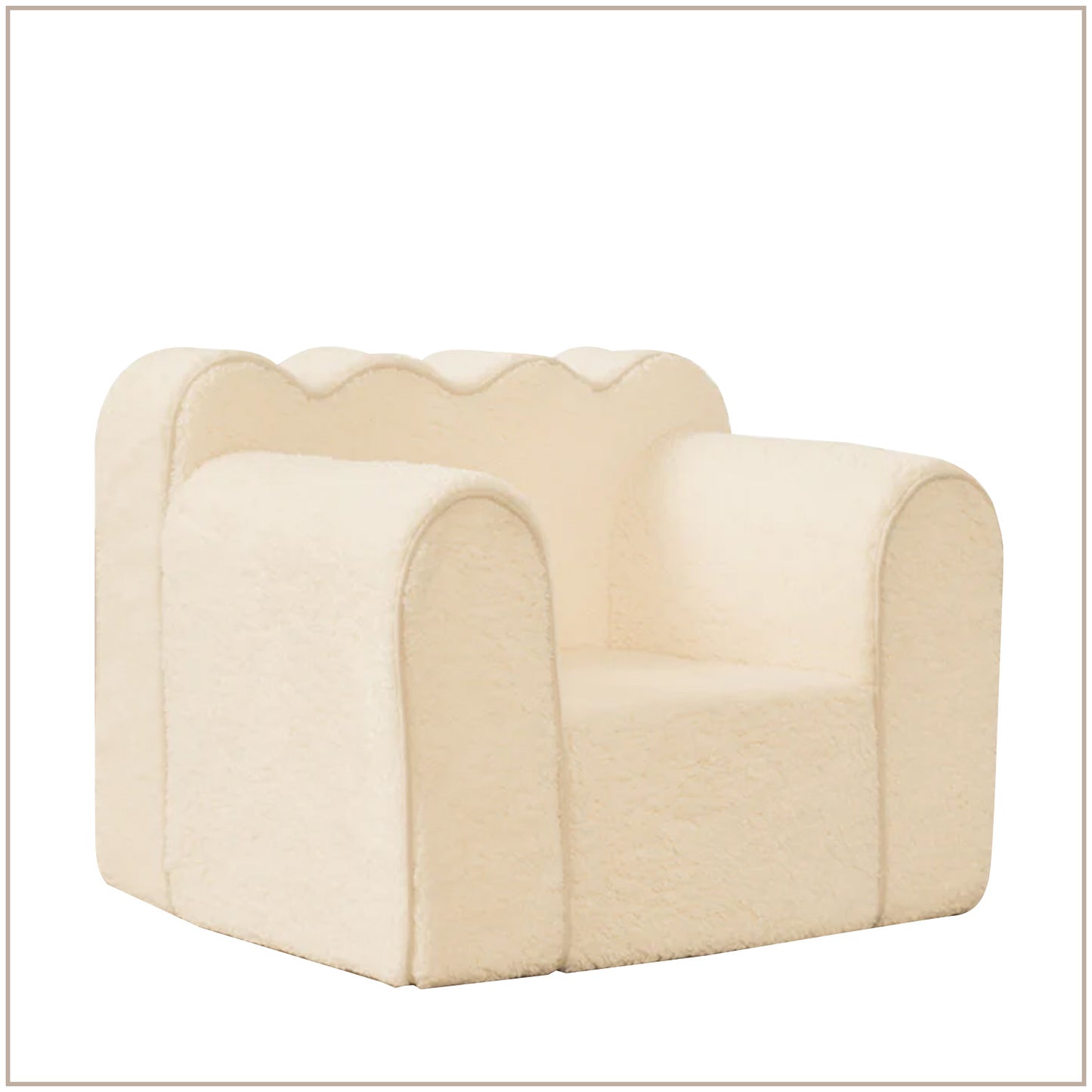 Cream Arch Cloud Sherpa Kids Sofa Chair | Nestroots