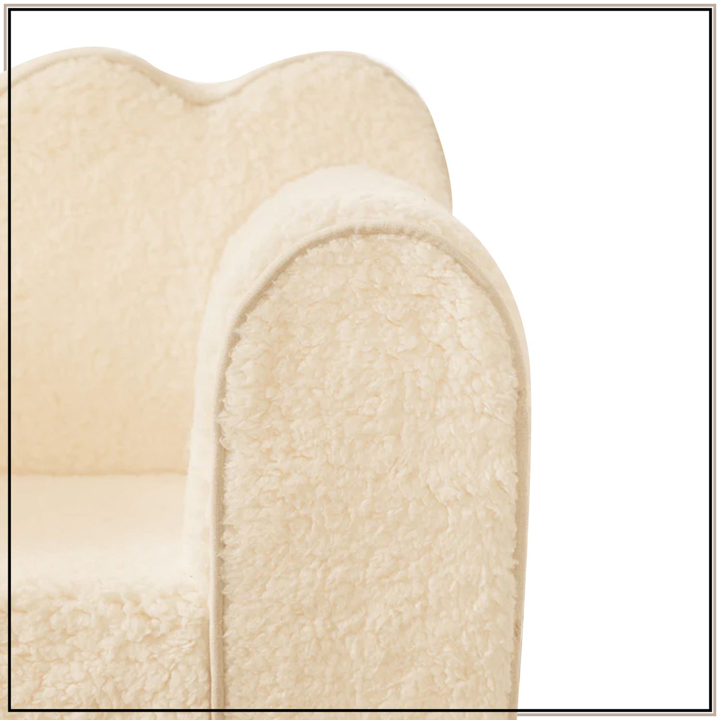 Cream Arch Cloud Sherpa Kids Sofa Chair | Nestroots