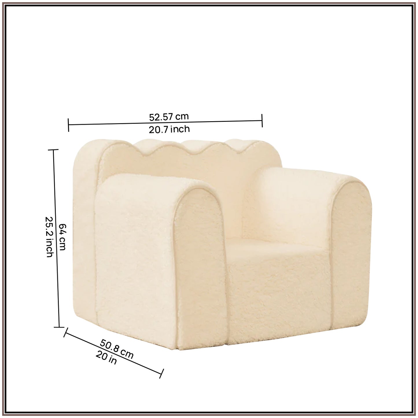Cream Arch Cloud Sherpa Kids Sofa Chair | Nestroots