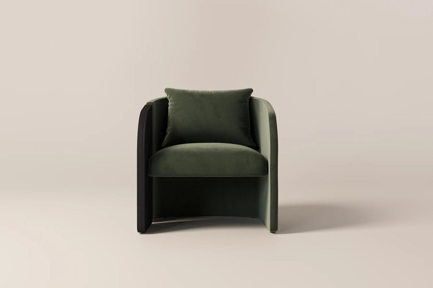 Arevella Sculpted Green Velvet Suede Lounge Chair