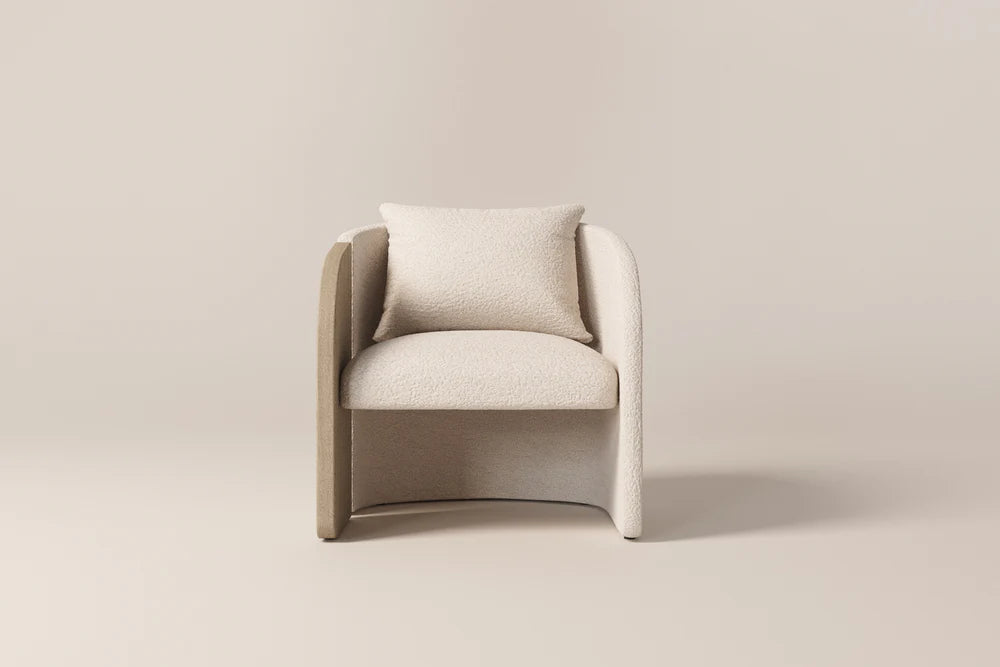 Arevella Sculpted Cream Boucle Lounge Chair