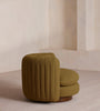 Dreovyn Plush Layered Olive Green Velvet Suede Lounge Chair
