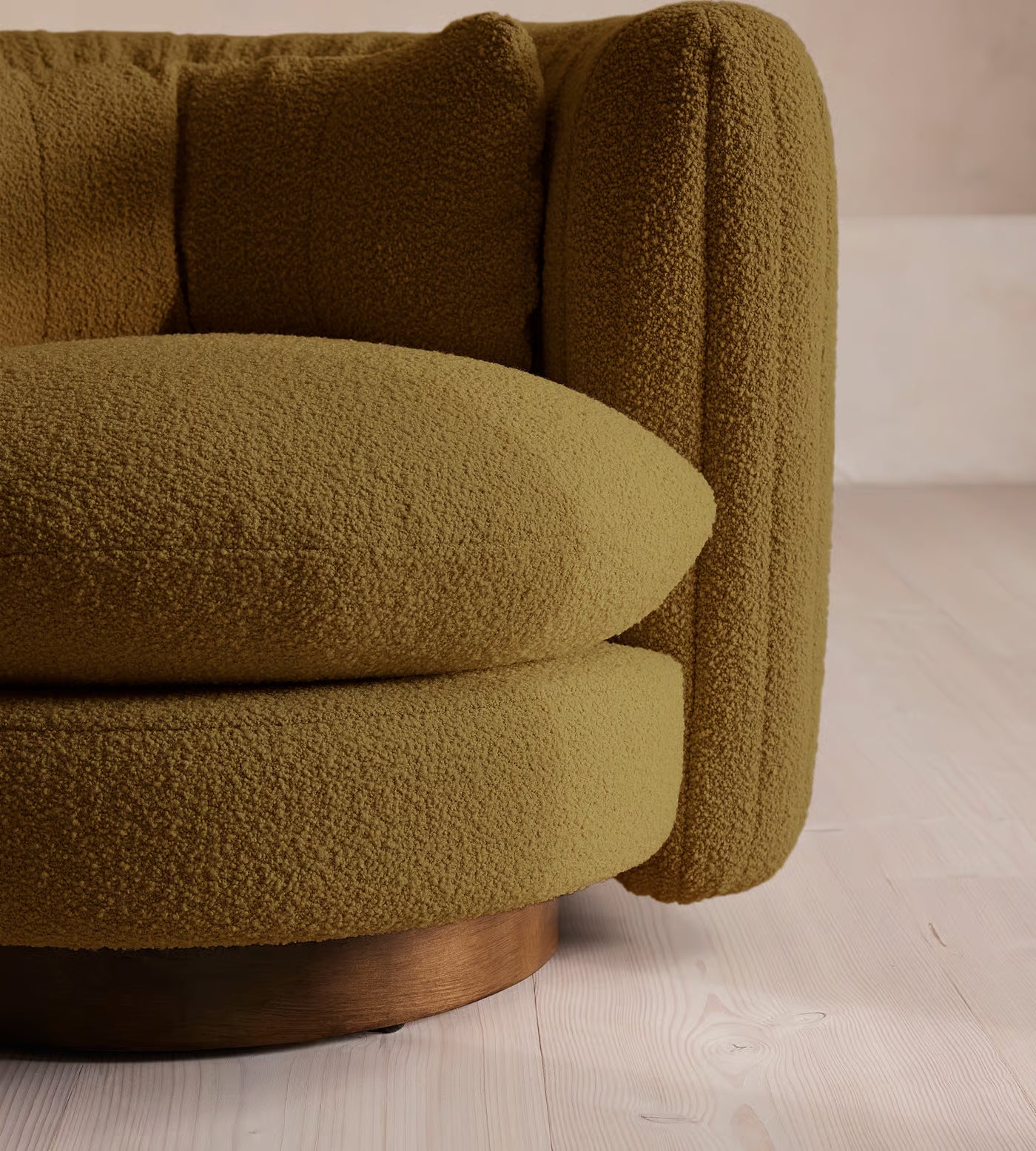 Dreovyn Plush Layered Olive Green Velvet Suede Lounge Chair