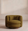 Dreovyn Plush Layered Olive Green Velvet Suede Lounge Chair