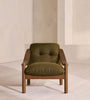 Aveeron Wood Frame Green Velvet Suede Lounge Chair