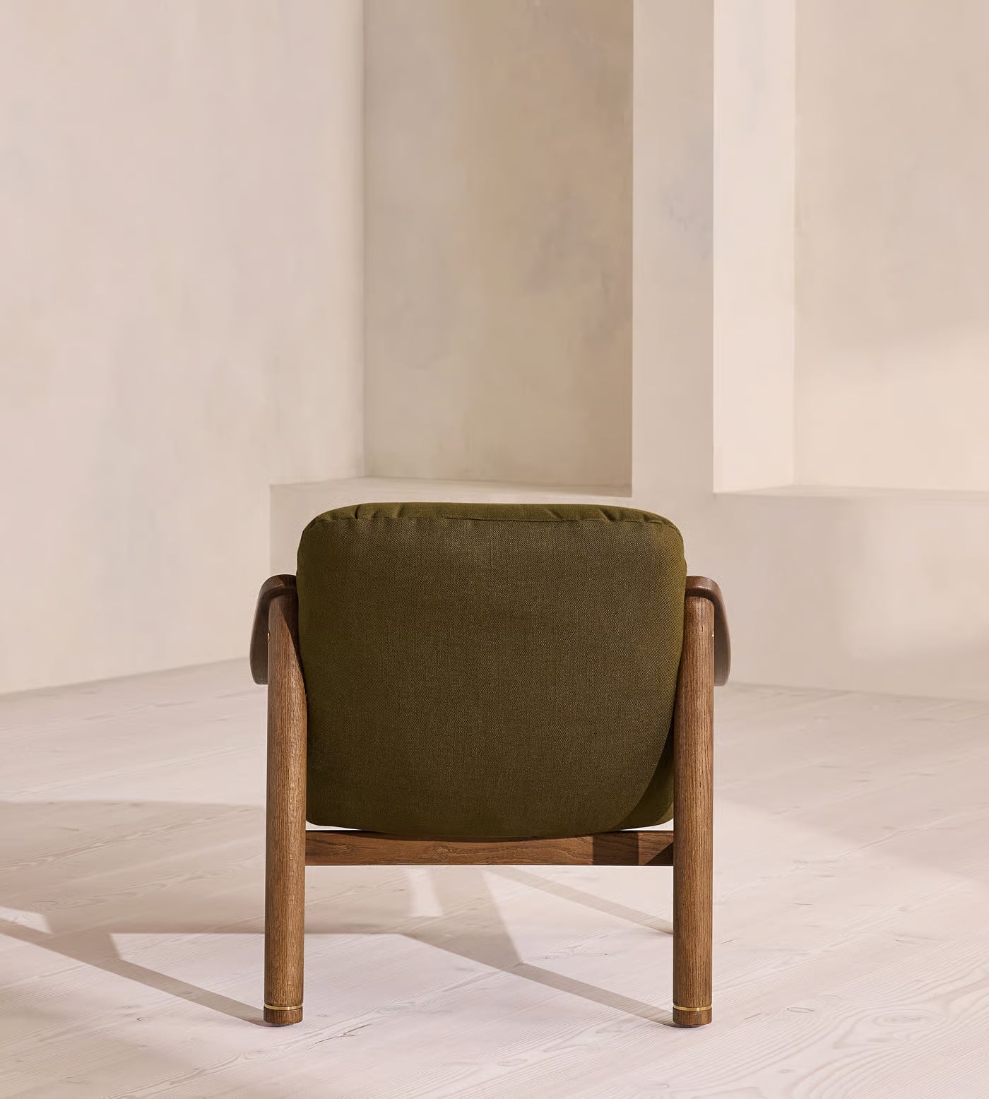Aveeron Wood Frame Green Velvet Suede Lounge Chair