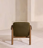 Aveeron Wood Frame Green Velvet Suede Lounge Chair