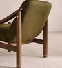 Aveeron Wood Frame Green Velvet Suede Lounge Chair