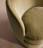 Orevella Classic Barrel Olive Green Velvet Lounge Chair