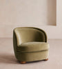 Orevella Classic Barrel Olive Green Velvet Lounge Chair