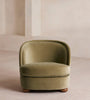 Orevella Classic Barrel Olive Green Velvet Lounge Chair