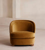 Orevella Classic Barrel Mustured Yellow Velvet Suede Lounge Chair