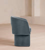 Vaerelle Sculpt Block Steel Blue Velvet Lounge Chair