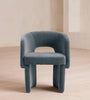 Vaerelle Sculpt Block Steel Blue Velvet Lounge Chair