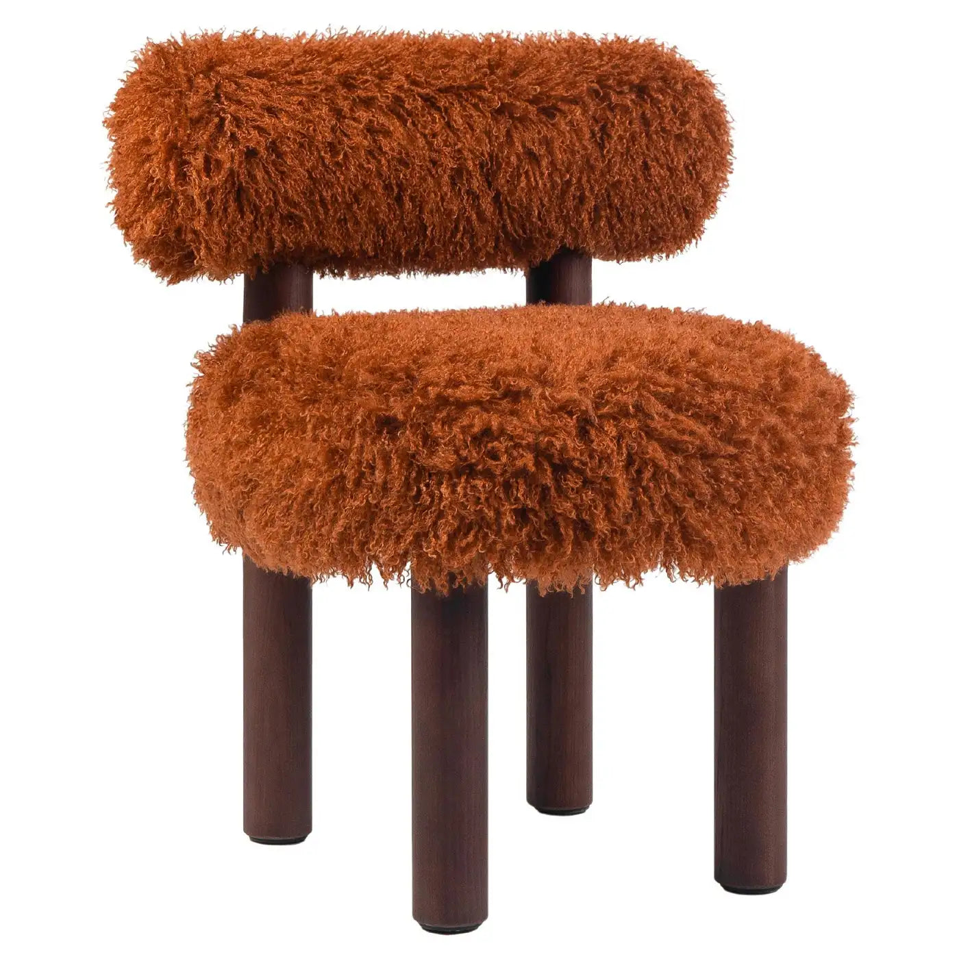 Fleuffin Cozy Burnt Orange Faux Fur Lounge Chair